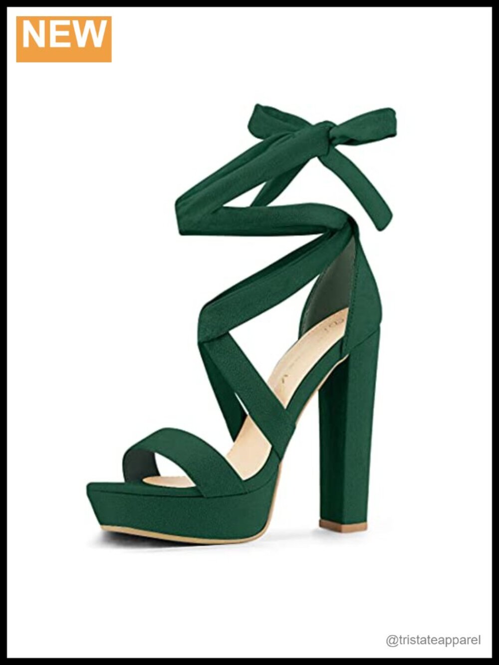 Lace Up Platform Block Heel Sandals Faux Suede Formal Event